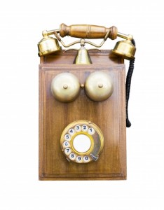 Antique wooden telephone