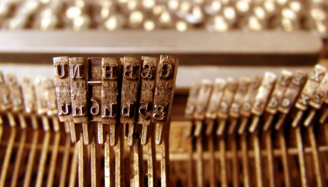 Photo of vintage typewriter keys
